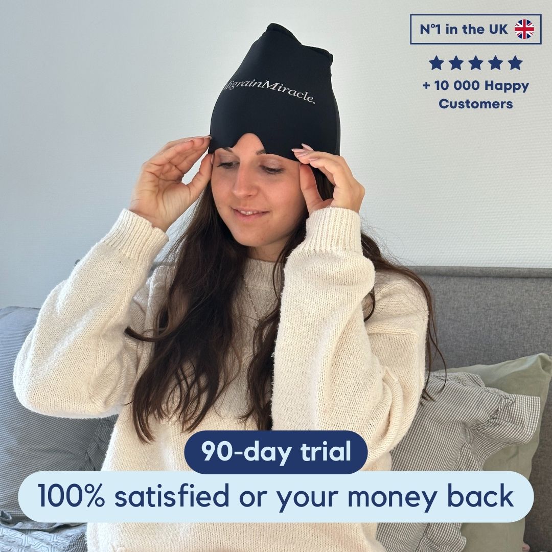"Instant relief" Migraine hat (360° gel)